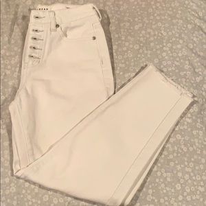 High rise white jeans